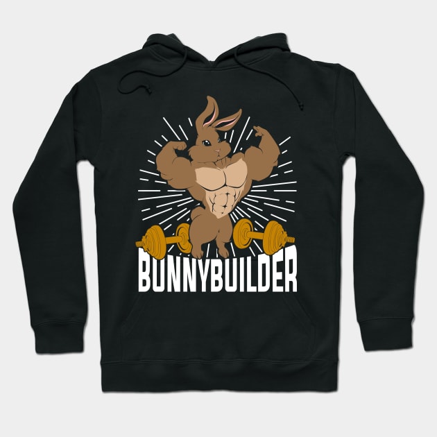 Bunnybuilder Funny Bodybuilding Bodybuilder Gift Hoodie by Dolde08